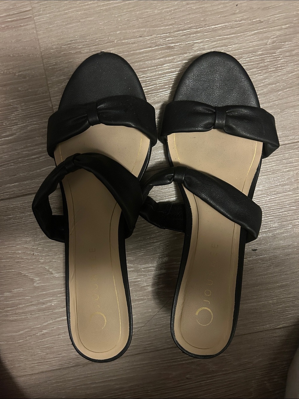 Black Knot-Detail Slide Mules for Women